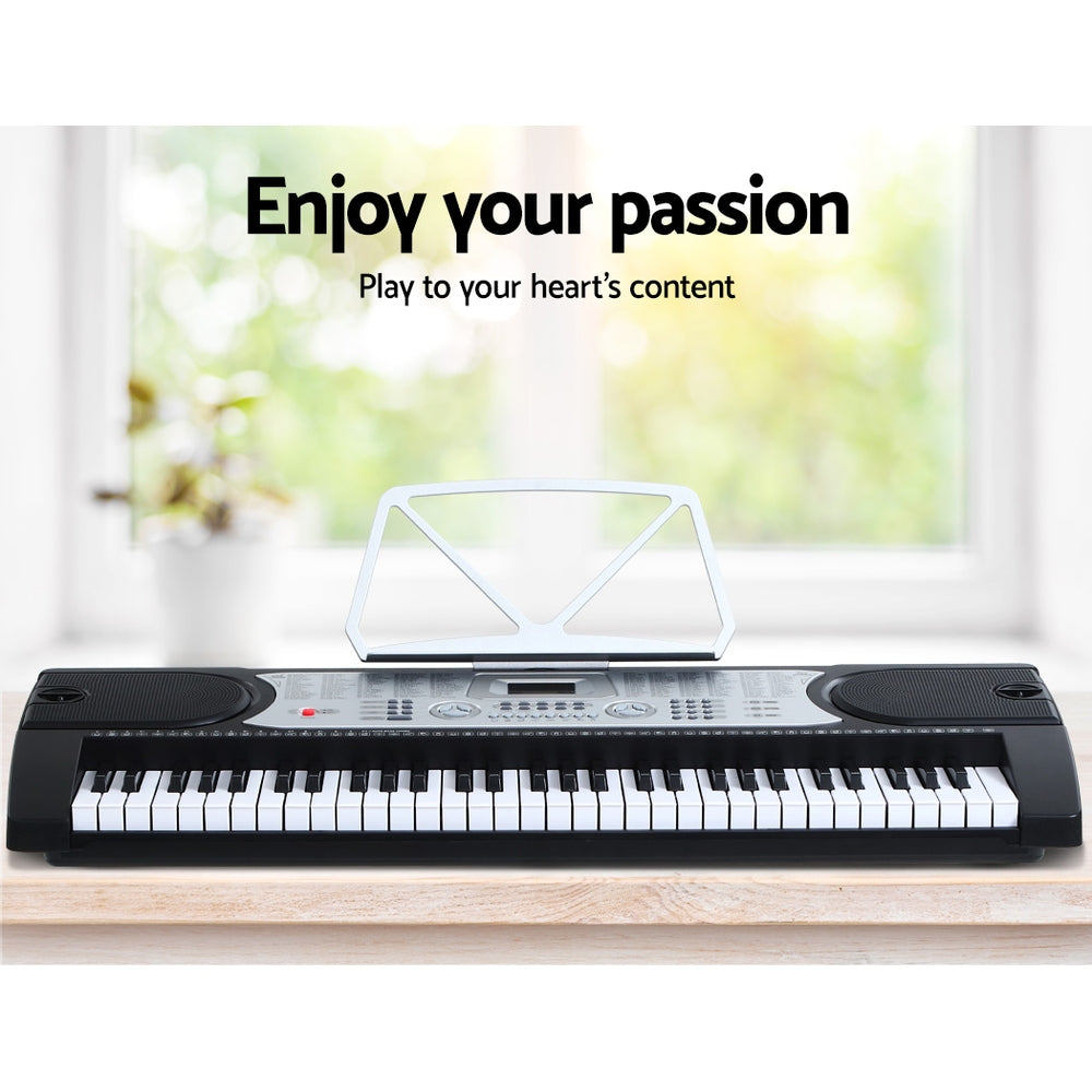 Alpha 61-Key Electronic Piano Keyboard Silver w/ Stand & Stool