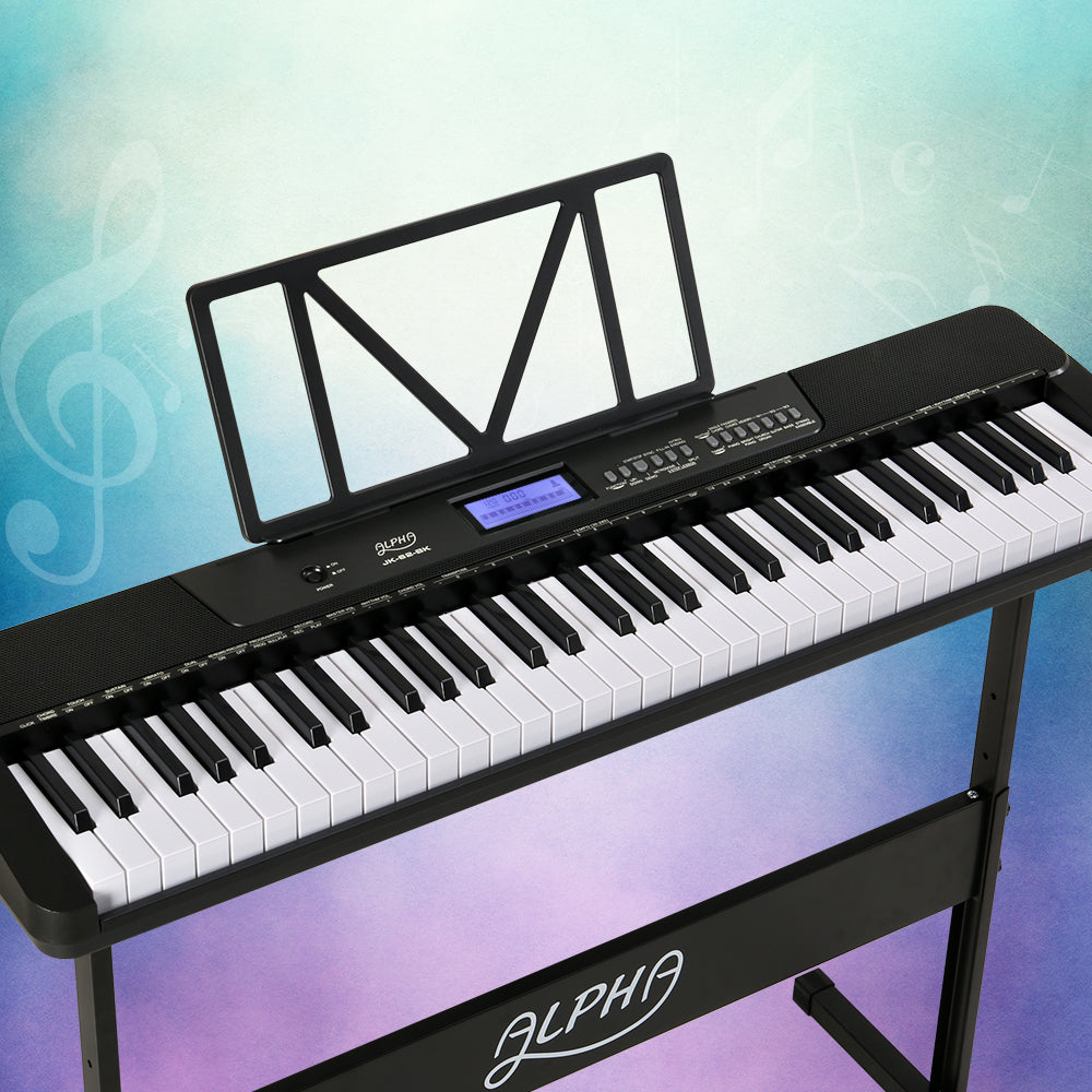 Alpha 61-Key Electric Piano Keyboard with Stand, Touch Sensitive