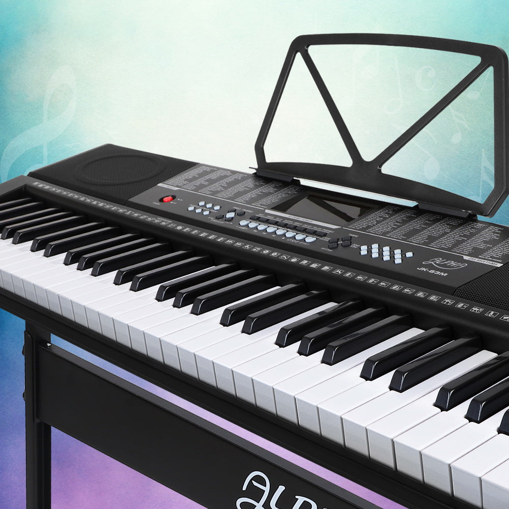 Alpha EK-63 61-Key Portable Electronic Piano Keyboard with Stand