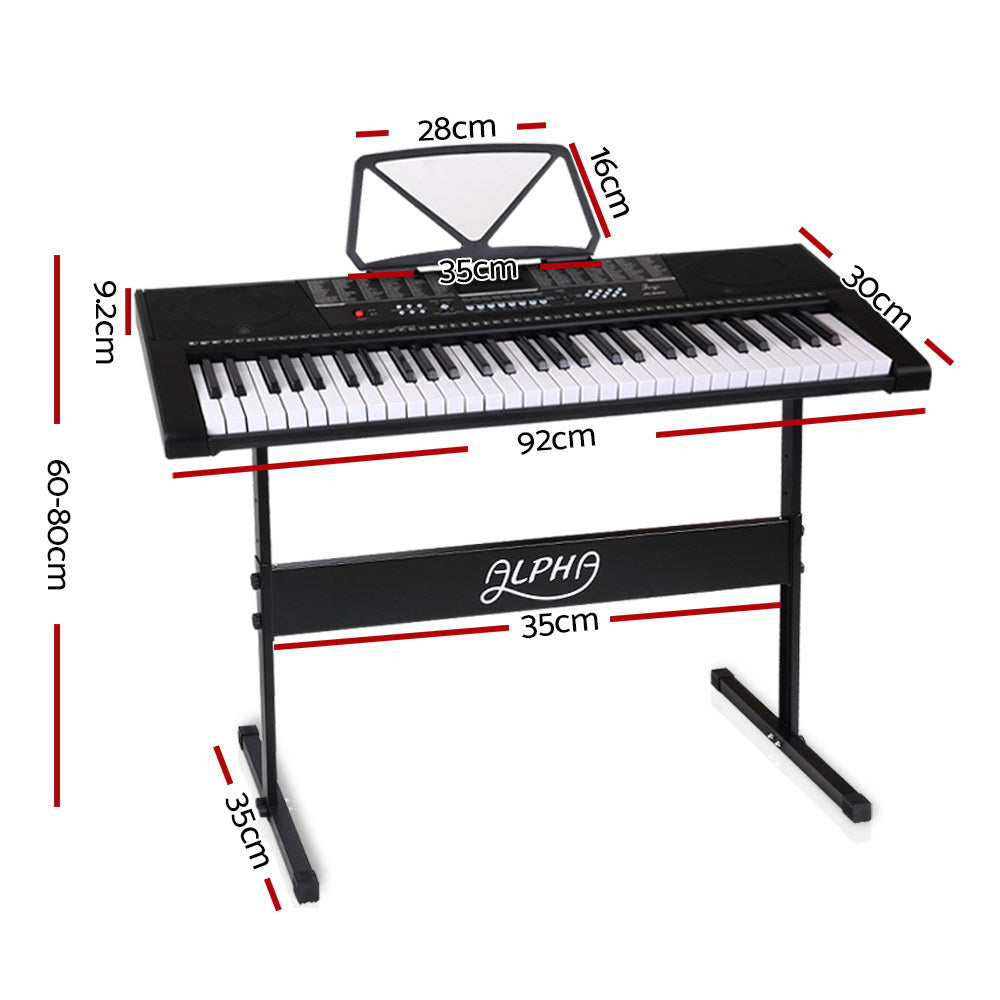 Alpha 61-Key Electronic Piano Keyboard Digital Electric w/ Stand & Speaker