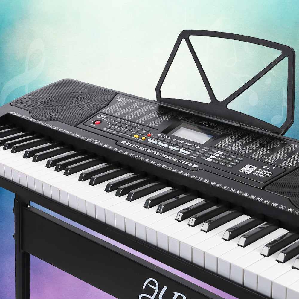Alpha 61-Key Electronic Piano Keyboard Lighted Black