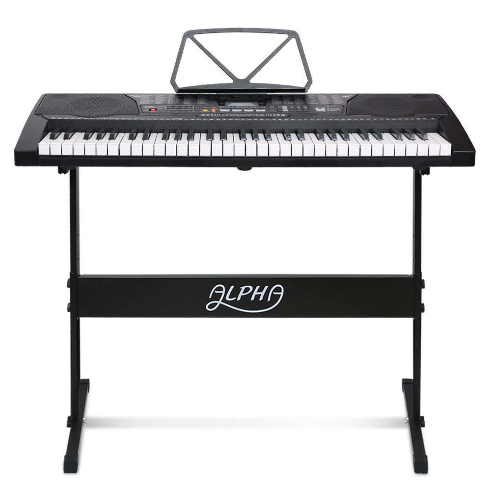 Alpha 61-Key Electronic Piano Keyboard Lighted Black