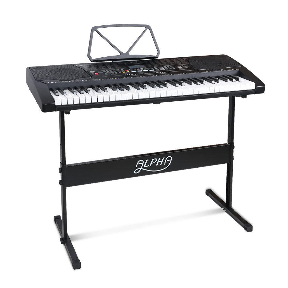 Alpha 61-Key Electronic Piano Keyboard Lighted Black
