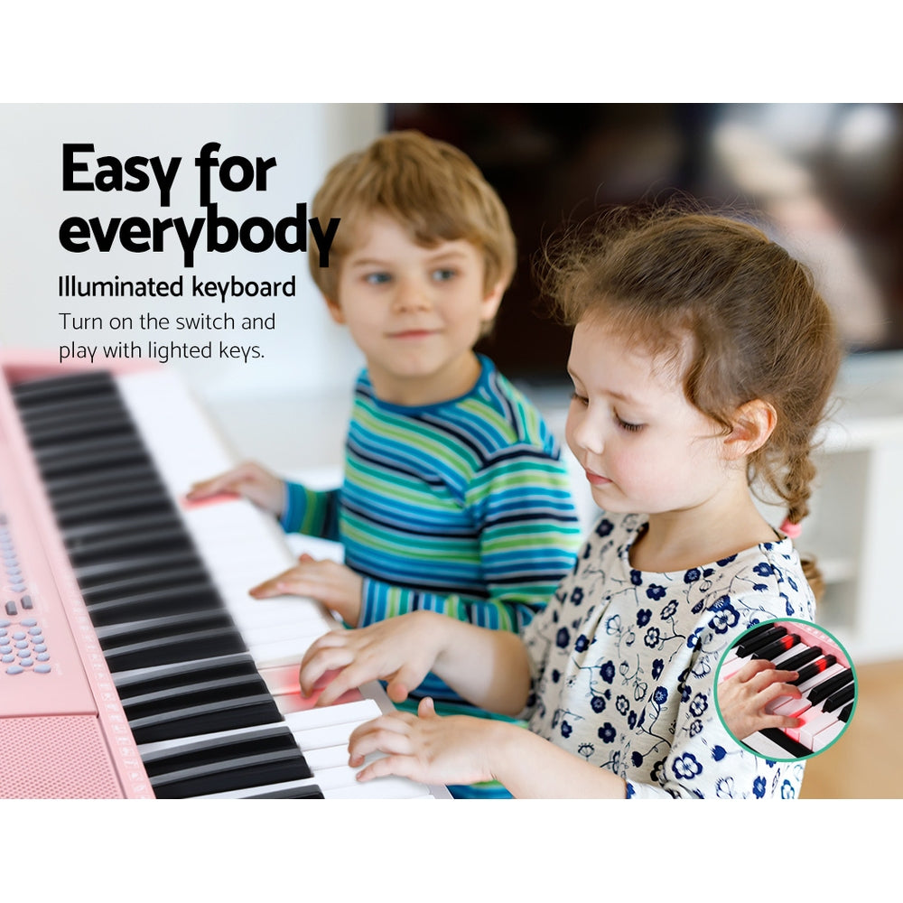 Alpha 61-Key Electronic Keyboard Lighted Pink