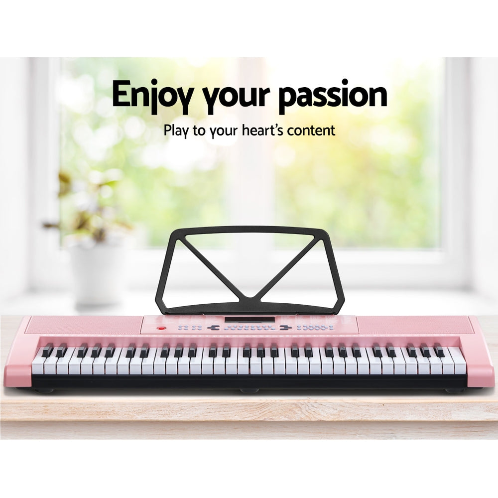 Alpha 61-Key Digital Piano Keyboard Pink w/ Stand & Stool