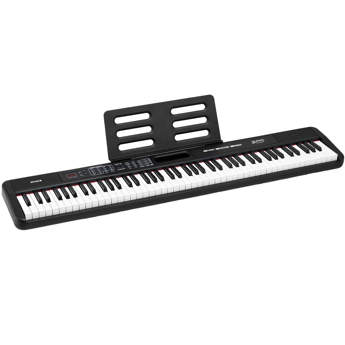 Alpha 88-Key Electric Digital Piano Keyboard Black