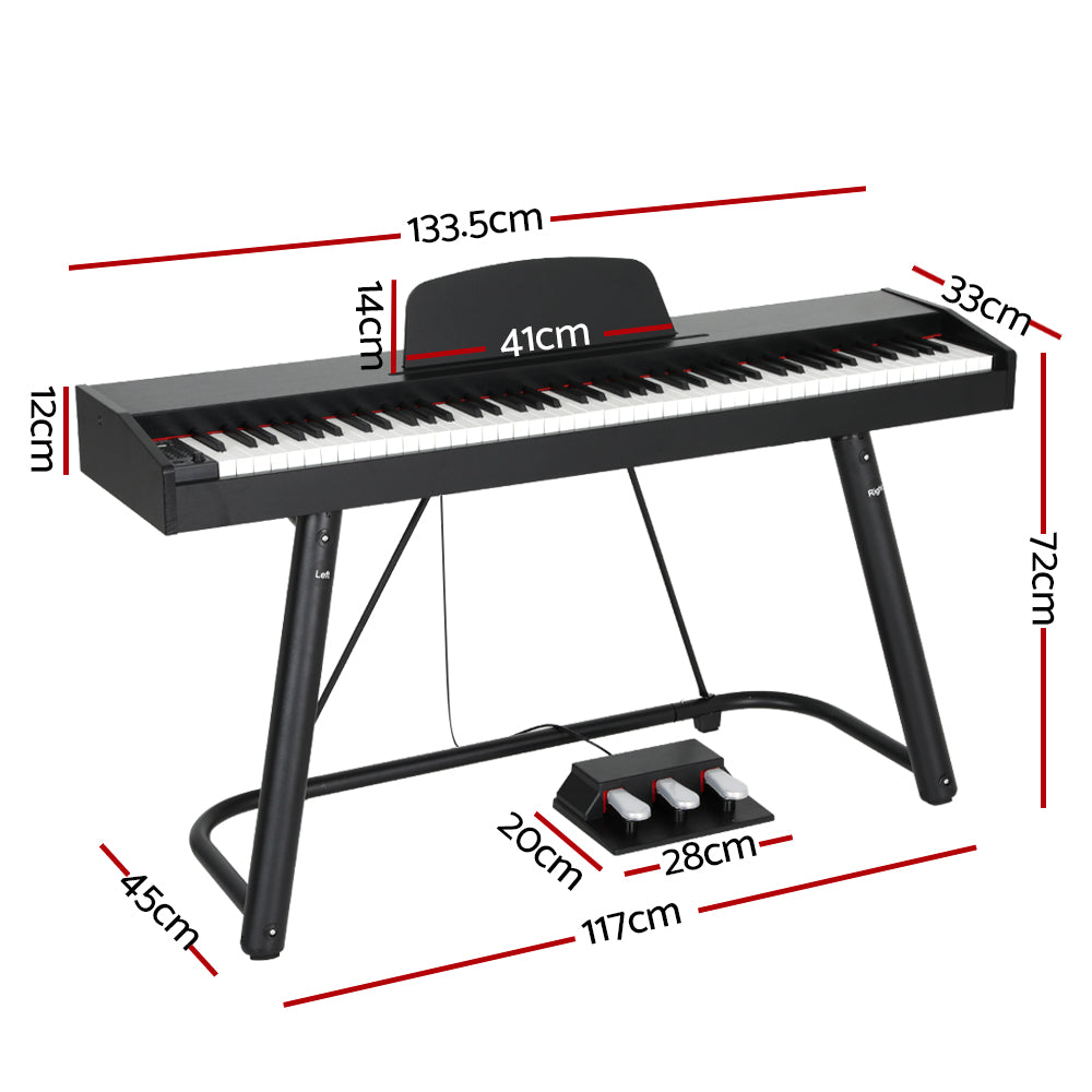 Alpha 88-Key Digital Piano Keyboard Semi-Weighted Black
