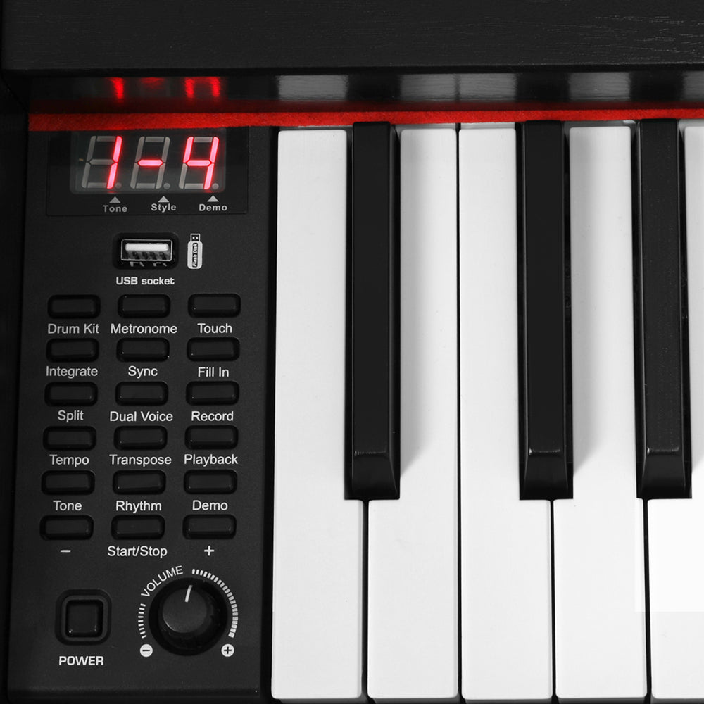 Alpha 88-Key Digital Piano Keyboard Semi-Weighted Black