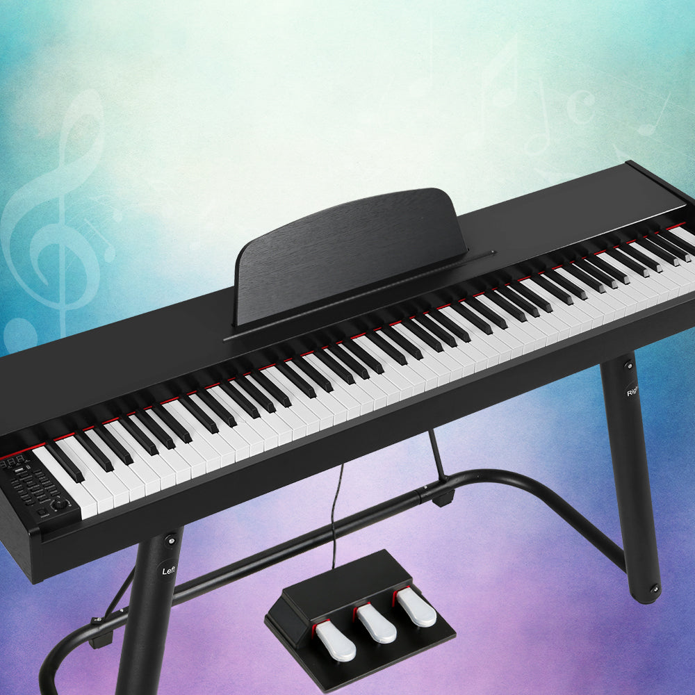 Alpha 88-Key Digital Piano Keyboard Semi-Weighted Black