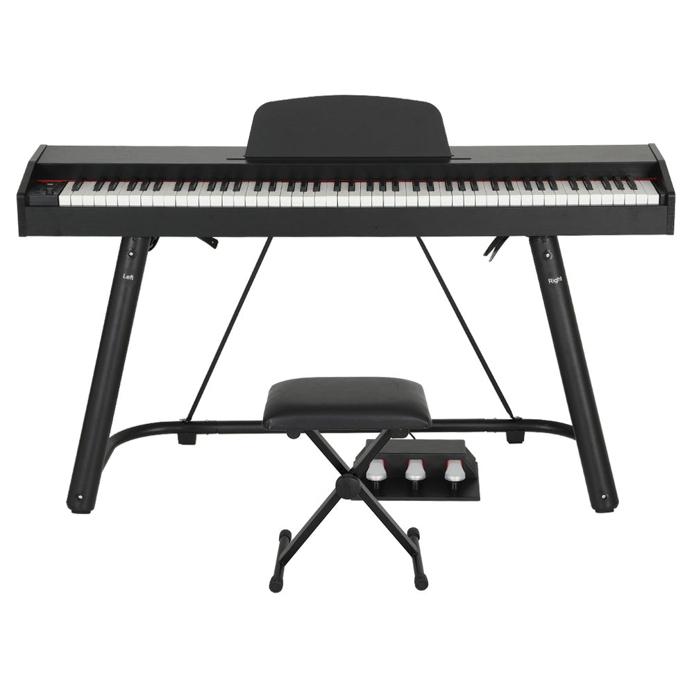 Alpha 88-Key Digital Piano Keyboard Black w/ Stand & Stool