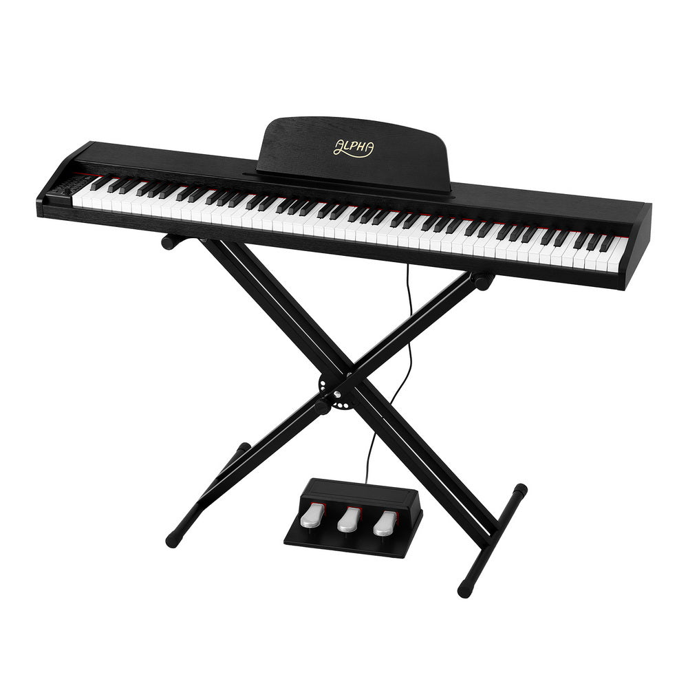 Alpha 88-Key Digital Piano Keyboard Electronic Black w/ Stand