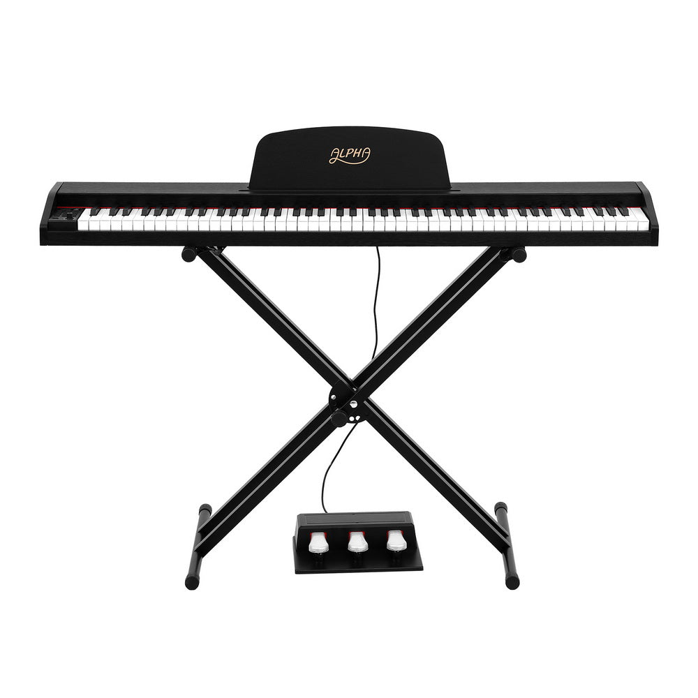 Alpha 88-Key Digital Piano Keyboard Electronic Black w/ Stand