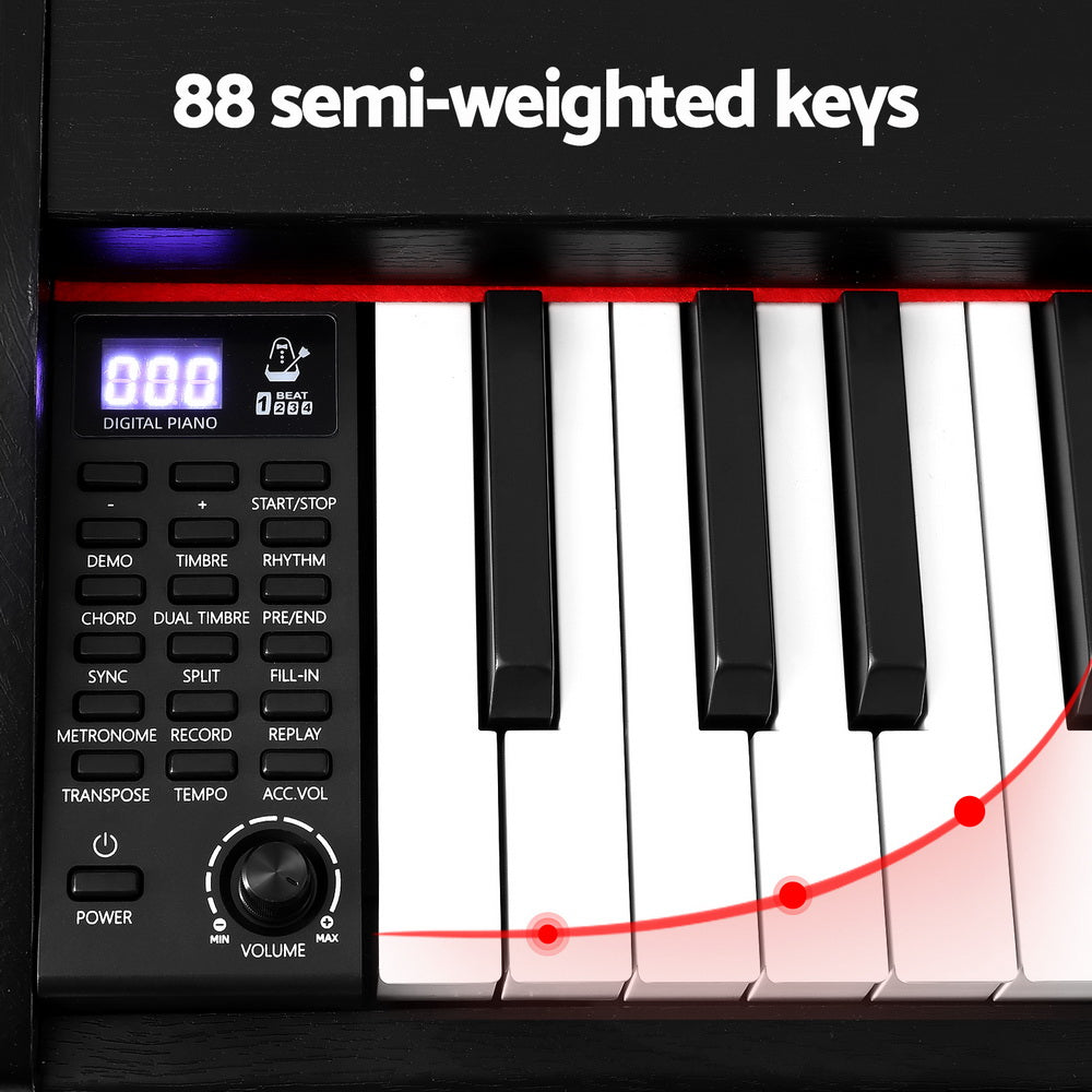 Alpha 88-Key Digital Piano Keyboard Electronic Black w/ Stand