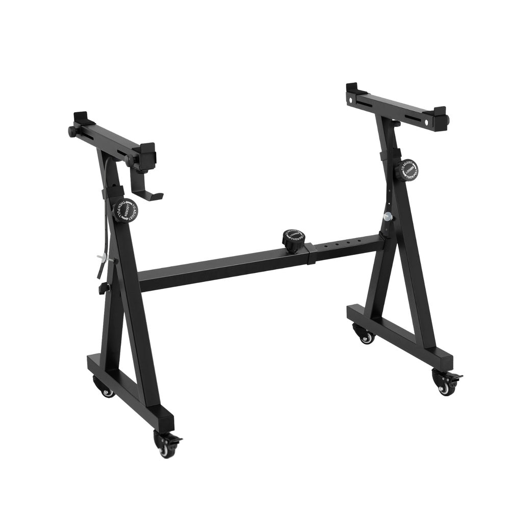 Alpha Adjustable Piano Stand Z-Stand Lockable Wheels Black