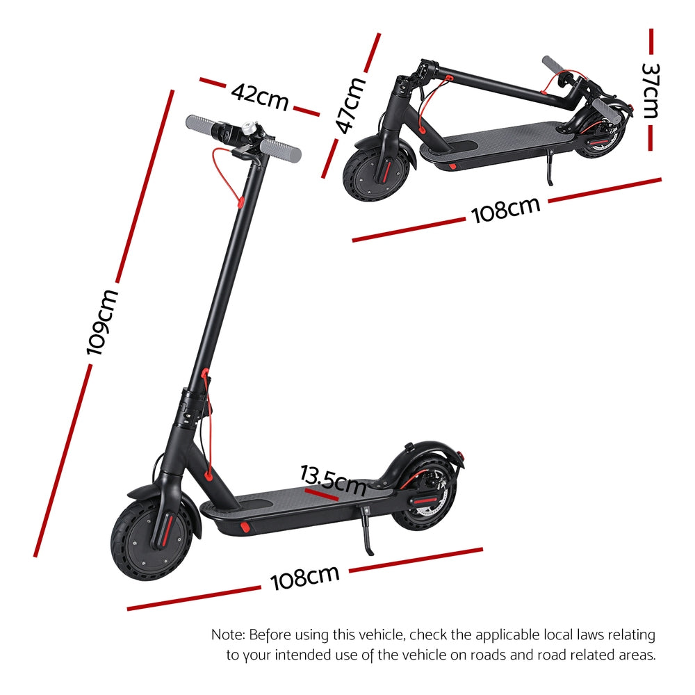 Adult Electric Scooter 500W Folding Commuter Black