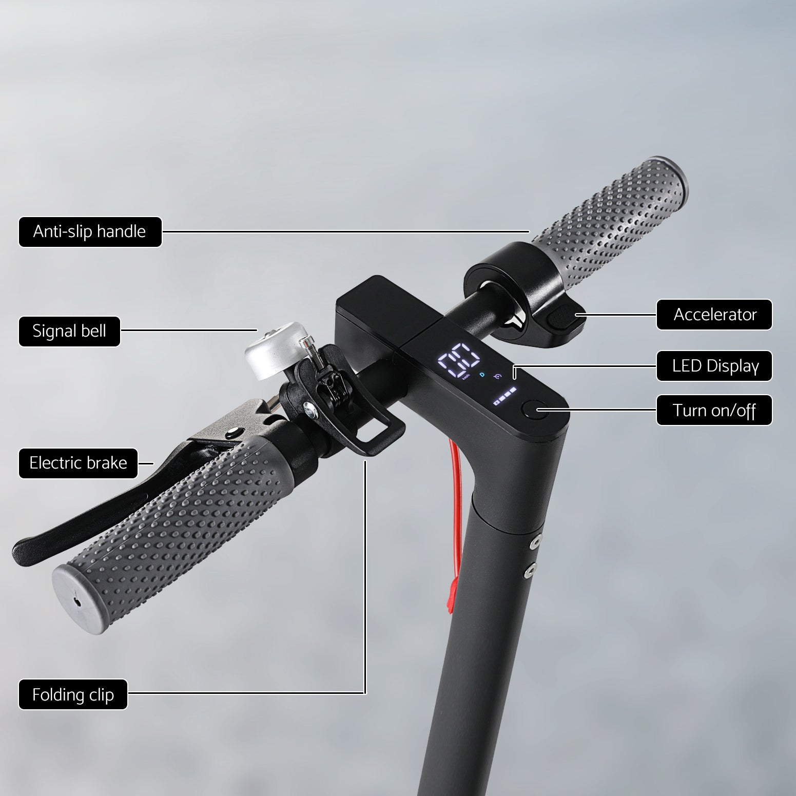 Adult Electric Scooter 500W Folding Commuter Black