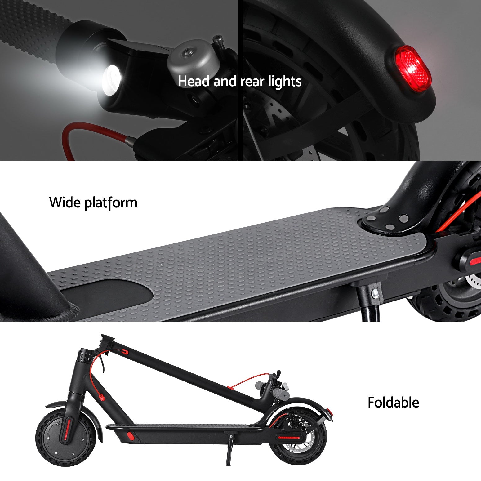 Adult Electric Scooter 500W Folding Commuter Black