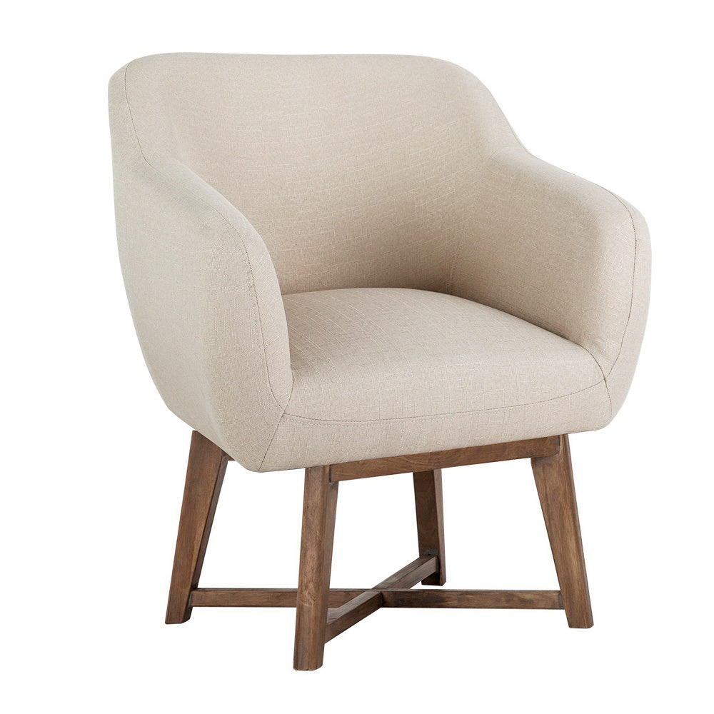 Aston Accent Armchair Tub Chair Faux Linen Beige