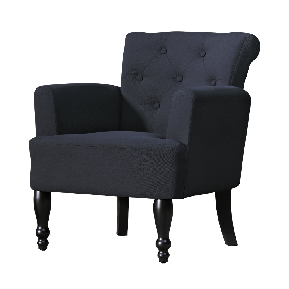 Lothair Wingback Armchair French Provincial Charcoal