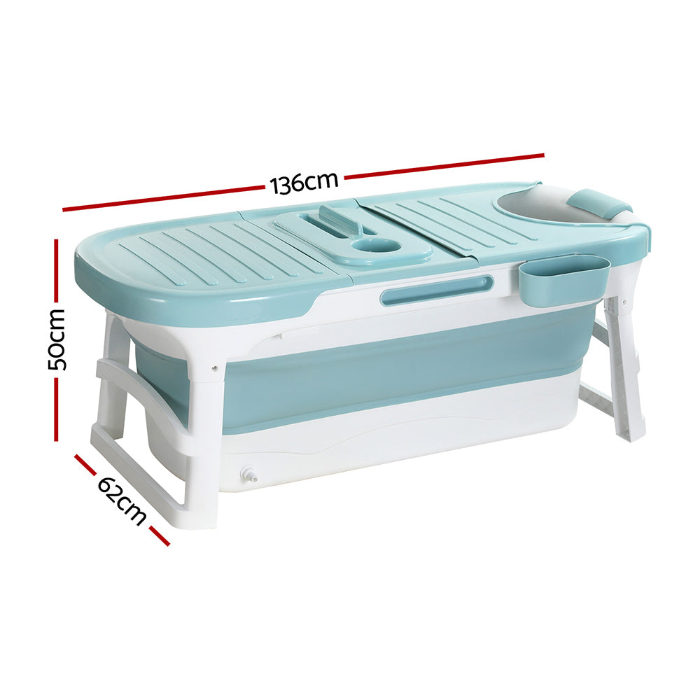Weisshorn Portable Foldable Bathtub Spa Blue 136x62cm