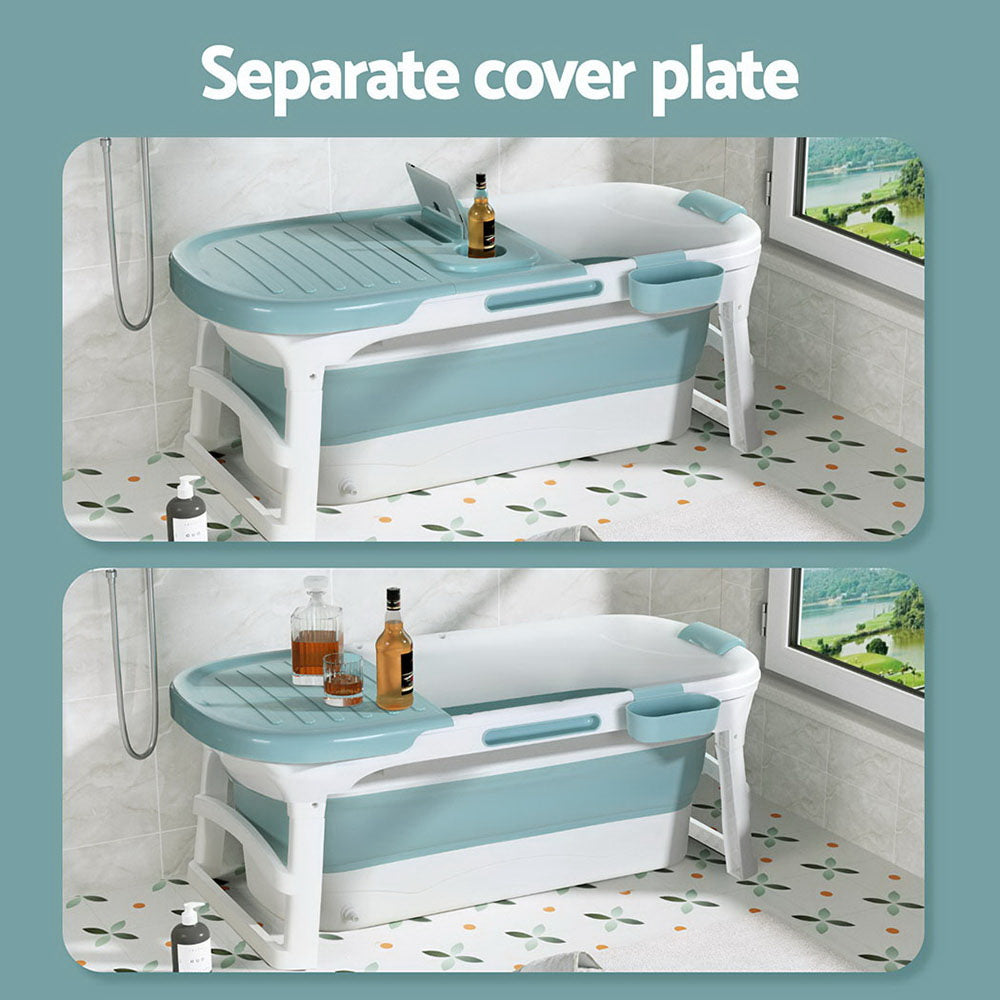 Weisshorn Portable Foldable Bathtub Spa Blue 136x62cm
