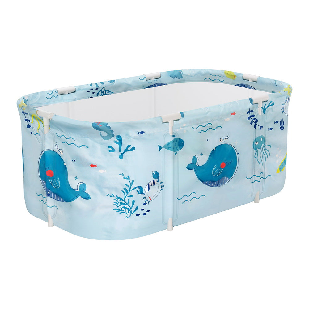Weisshorn Foldable Spa Bathtub 114x62cm Blue Inflatable Cushion