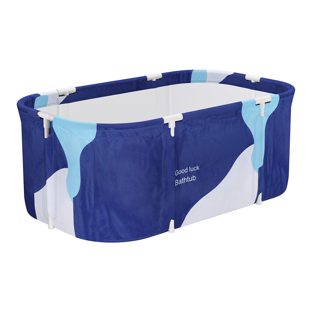 Weisshorn 114x62cm Foldable Bathtub Spa Bucket Navy Blue