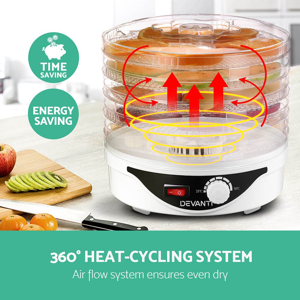 Devanti 5-Tray Food Dehydrator White