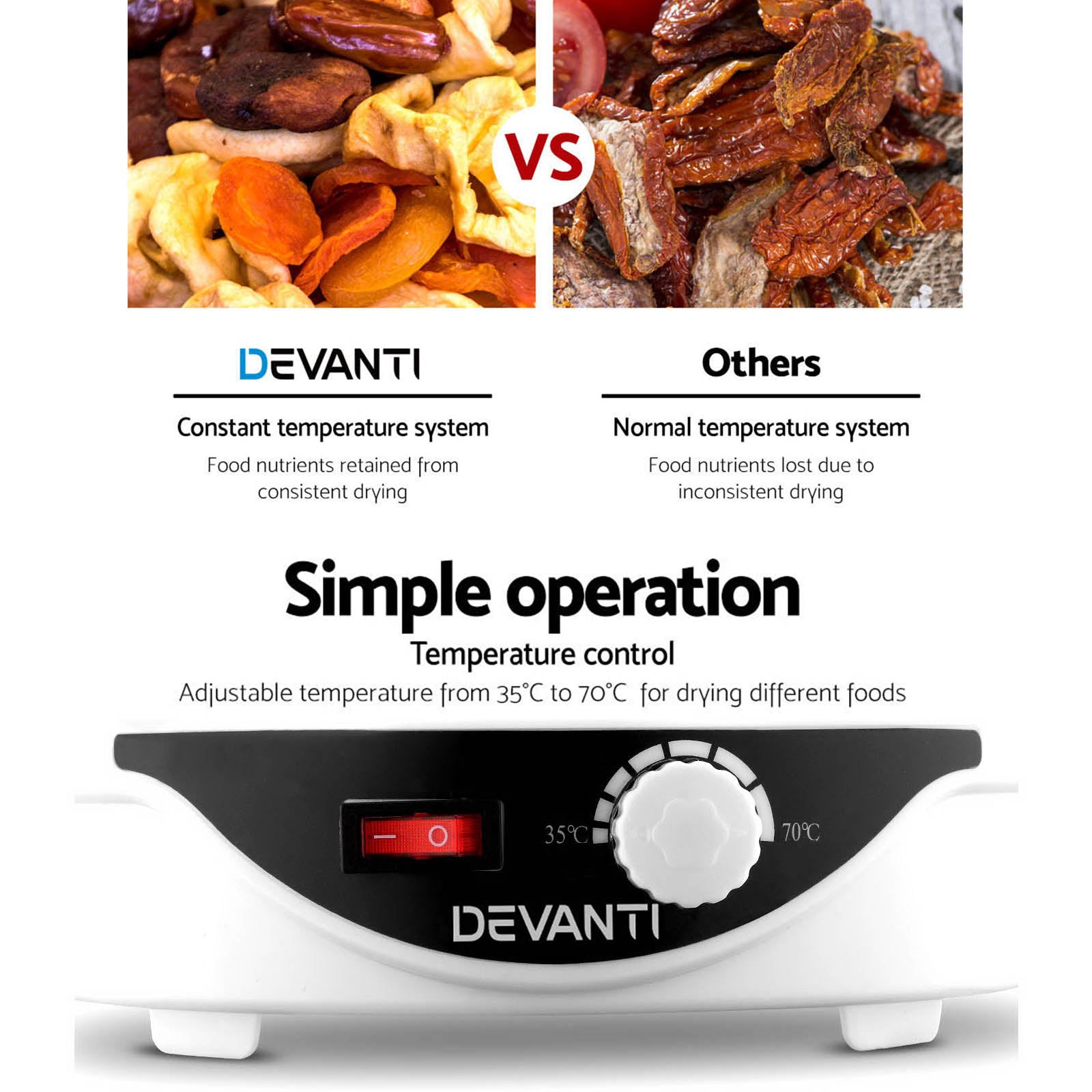 Devanti 5-Tray Food Dehydrator White