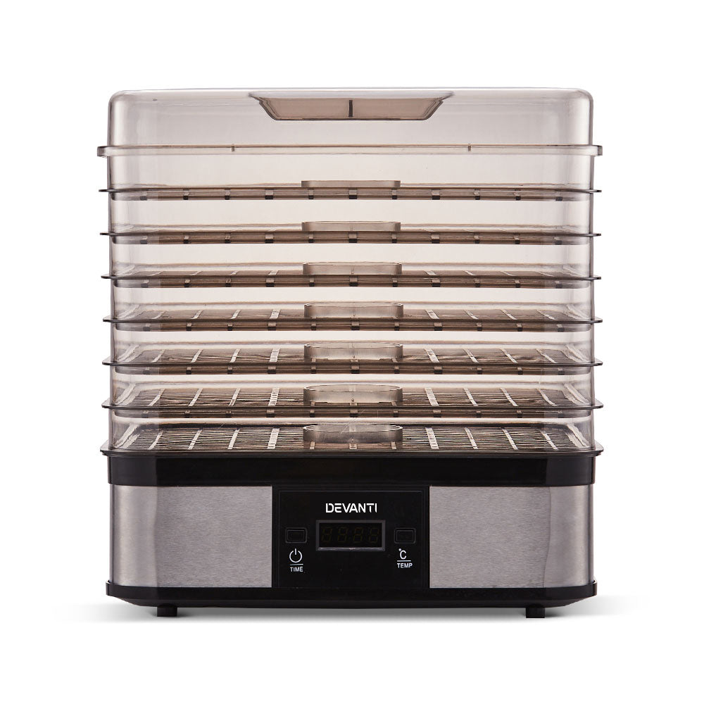 Devanti 7-Tray Food Dehydrator Stainless Steel Silver