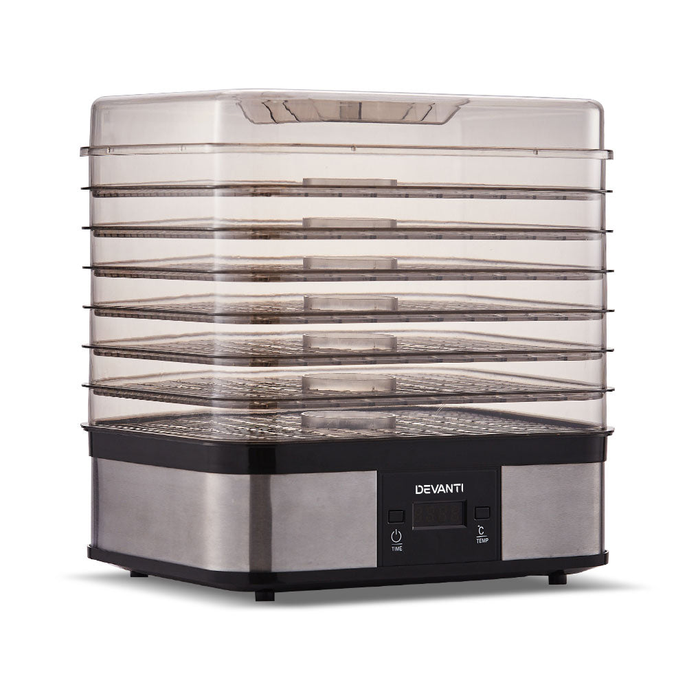 Devanti 7-Tray Food Dehydrator Stainless Steel Silver