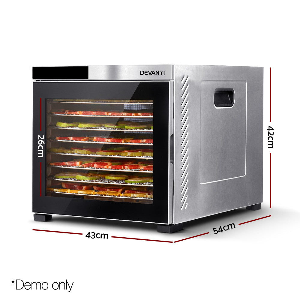 Devanti 10-Tray Food Dehydrator Stainless Steel