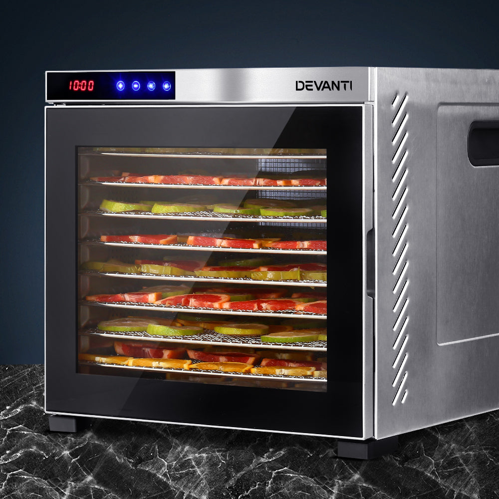 Devanti 10-Tray Food Dehydrator Stainless Steel