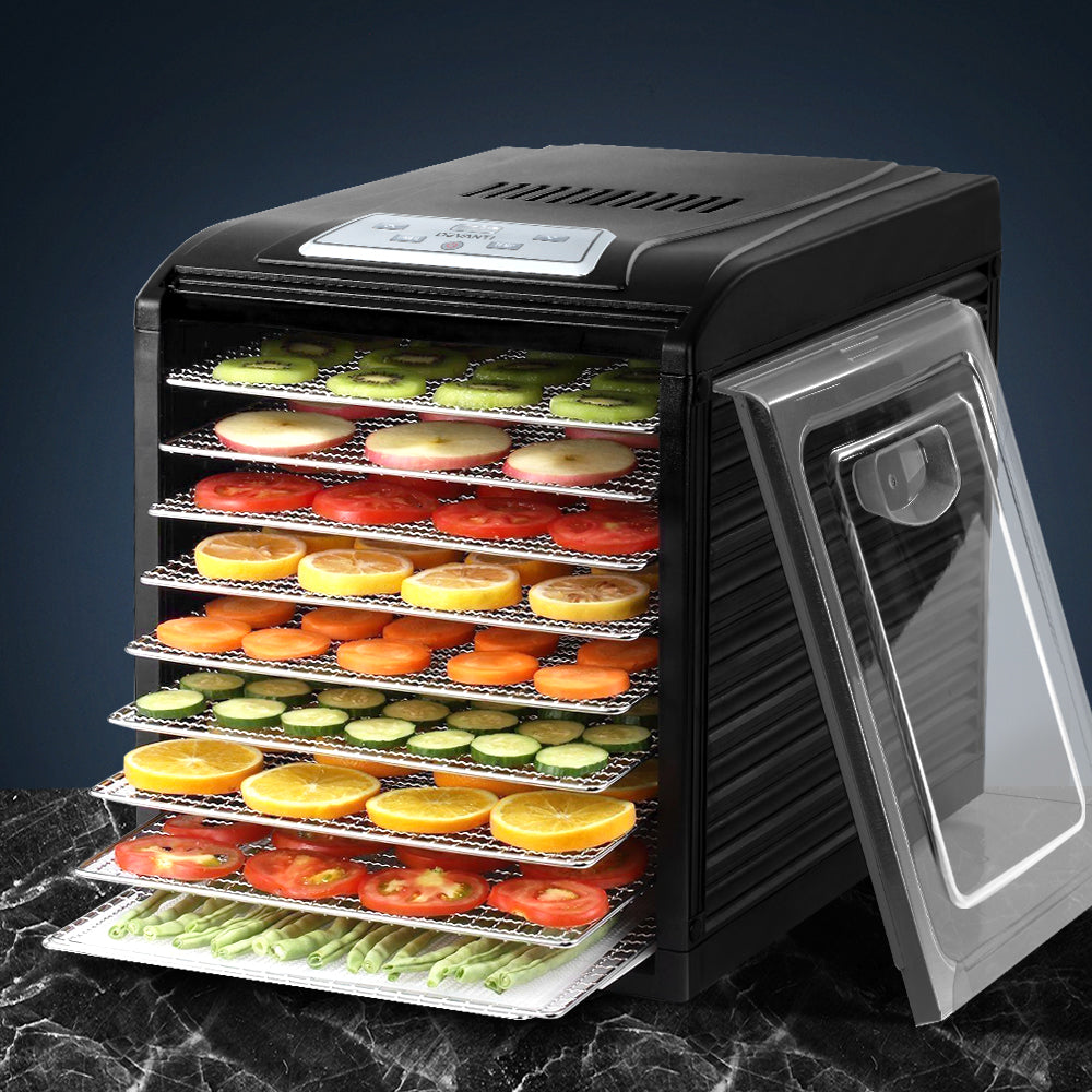 Devanti 9-Tray Food Dehydrator Stainless Steel Black