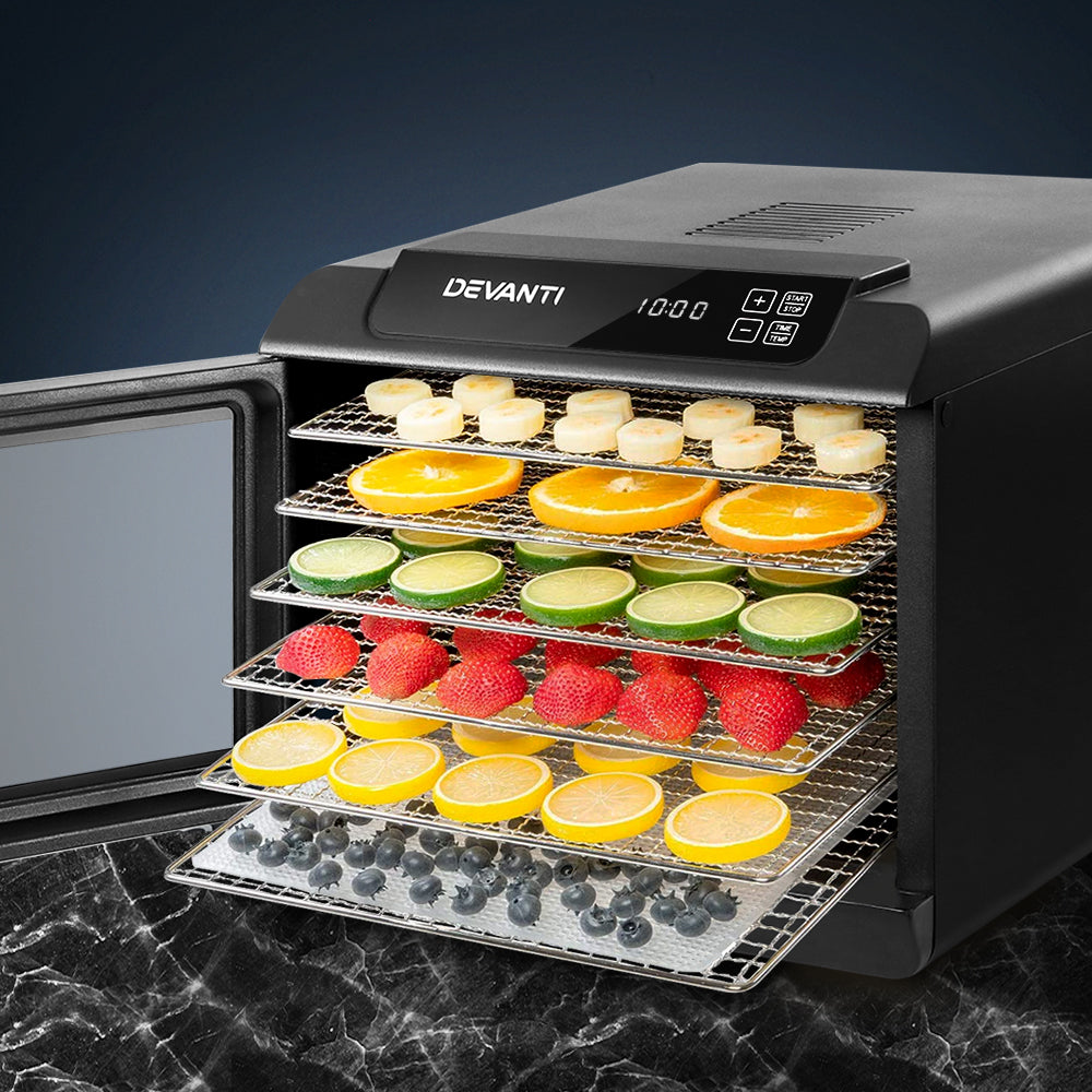 Devanti 6-Tray Food Dehydrator Stainless Steel Black