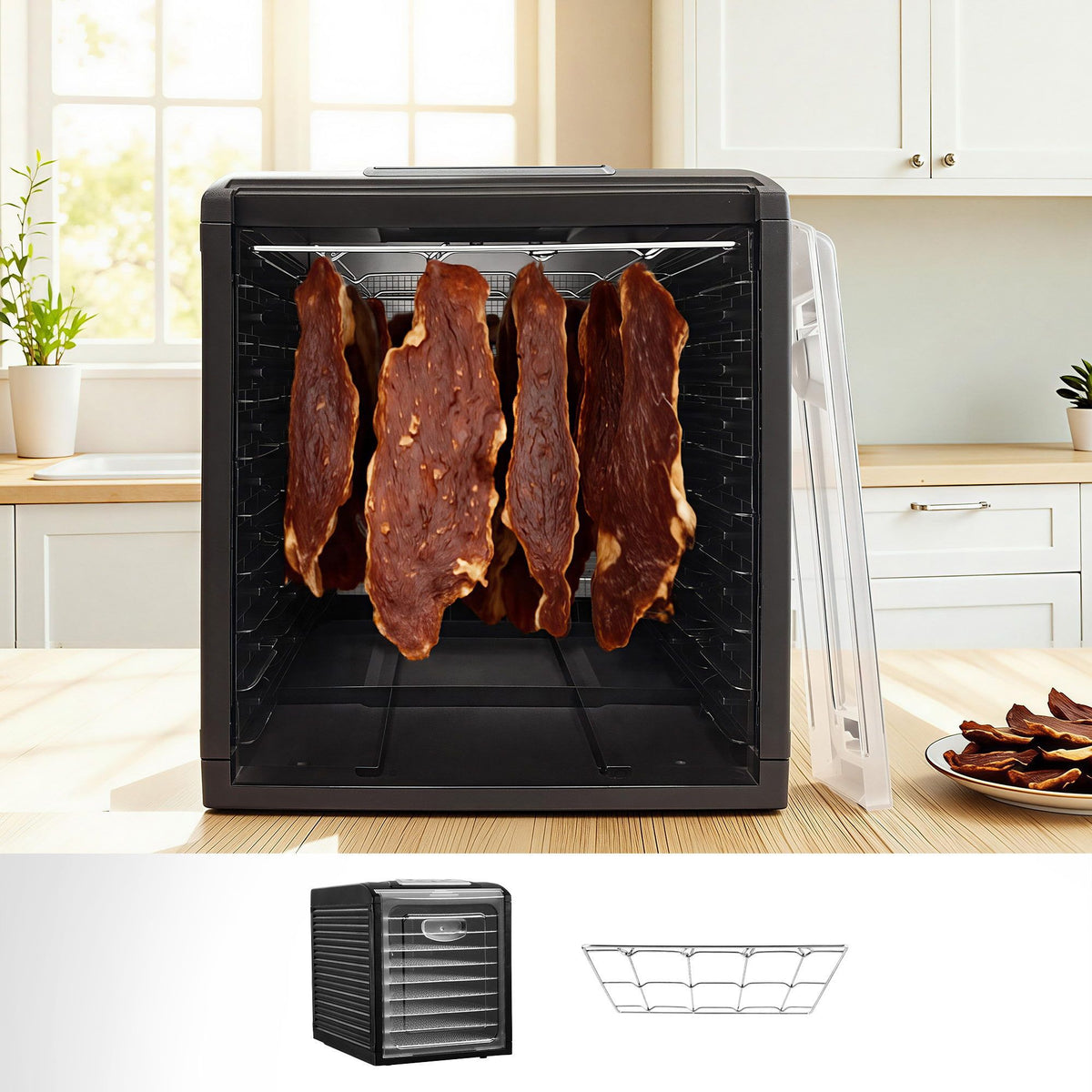 Devanti Food Dehydrator 9 Trays with Stainless Steel Hanging Rack