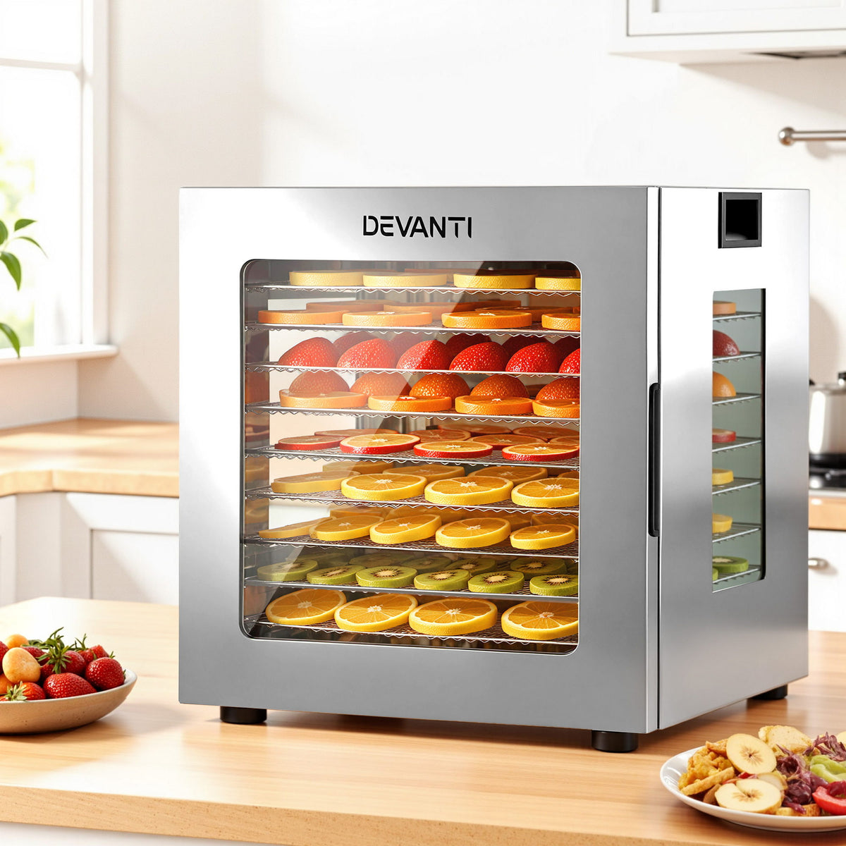 Devanti 10 Tray Food Dehydrator Stainless Steel 850W