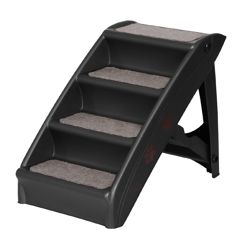 i.Pet Portable Foldable Dog Ramp with Steps Black