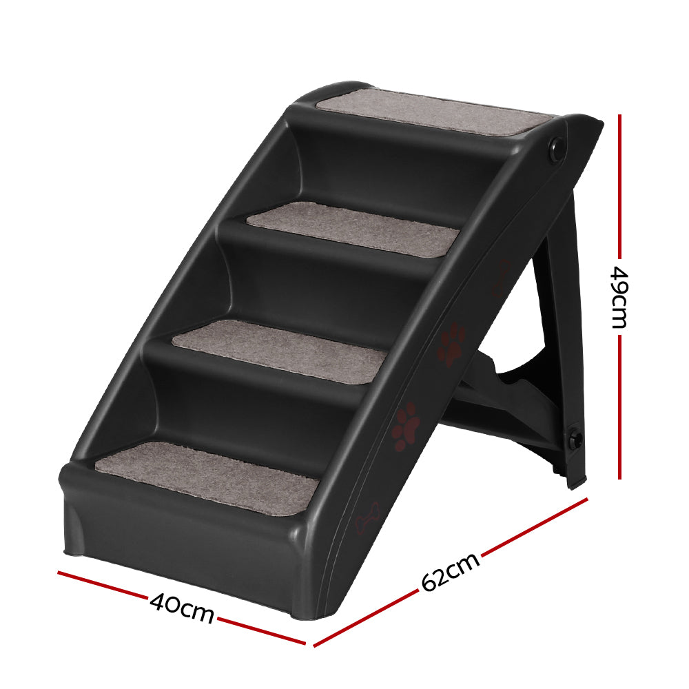 i.Pet Portable Foldable Dog Ramp Steps Black