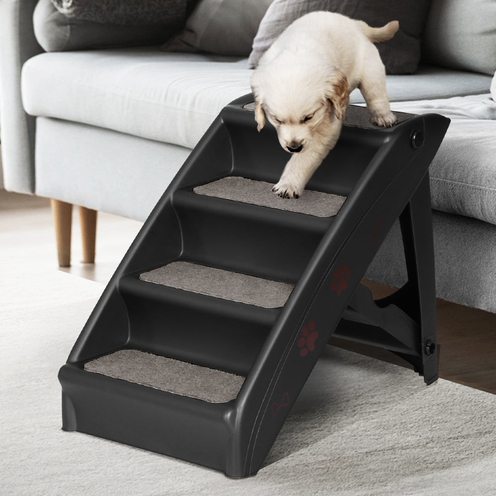 i.Pet Portable Foldable Dog Ramp Steps Black