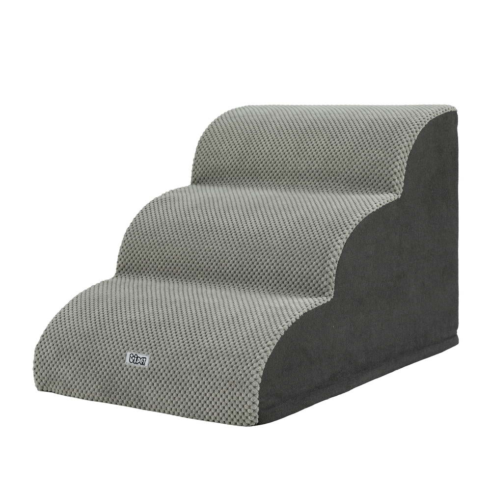 i.Pet 3-Tier Foam Dog Ramp Steps Grey