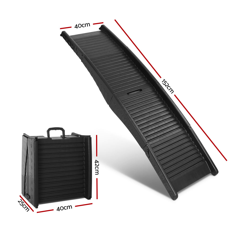 i.Pet Foldable Dog Ramp Portable Pet Stairs Black