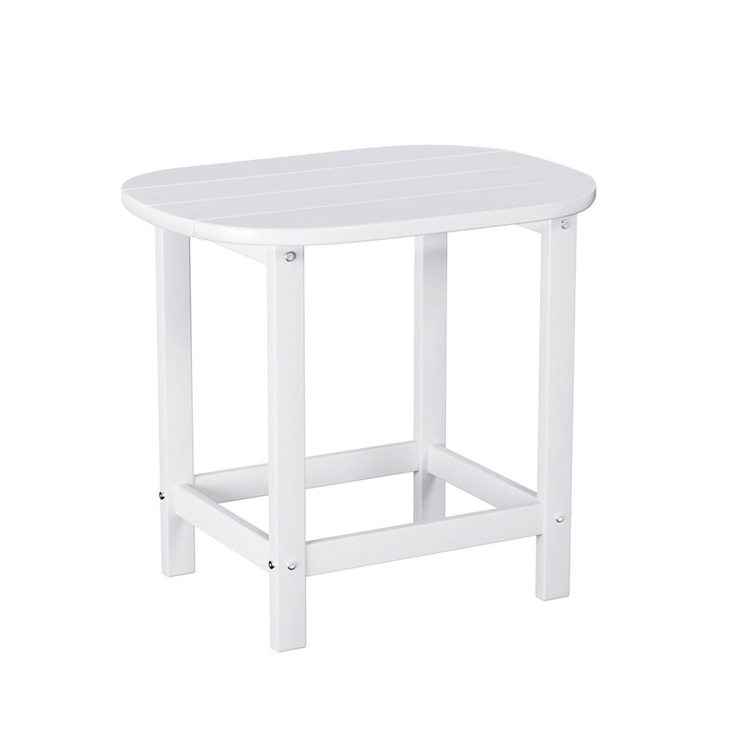 Gardeon Patio Side Table HDPE White Weatherproof