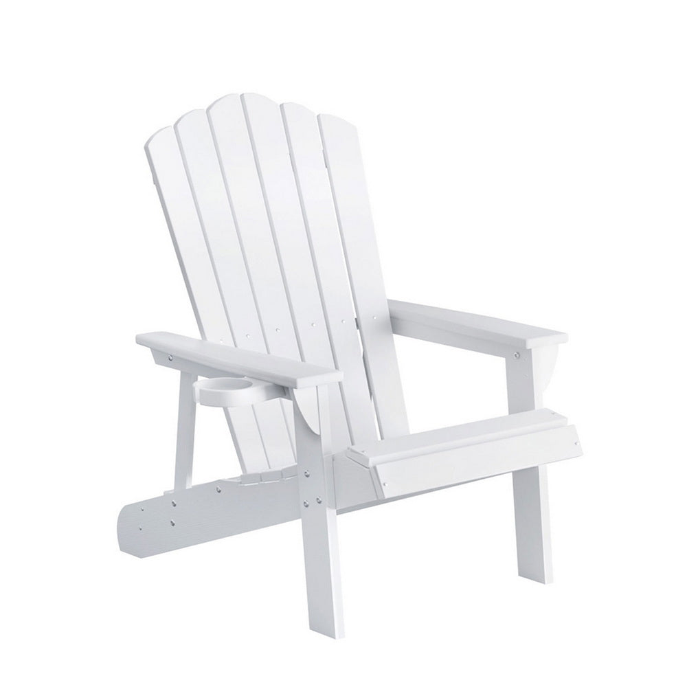 Gardeon Adirondack Outdoor Beach Chair HDPE White