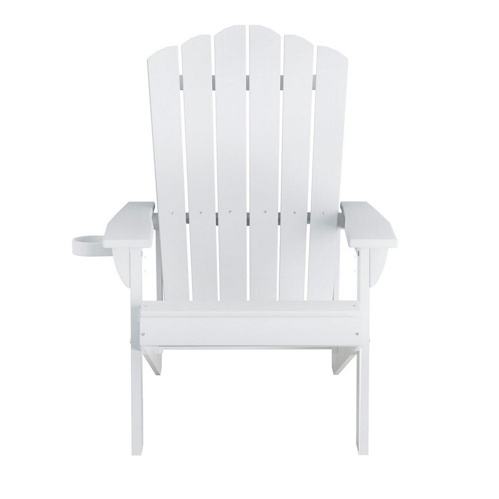 Gardeon White Adirondack Beach Chair HDPE Sun Lounge Outdoor Furniture