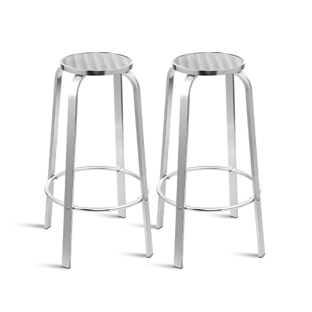 Gardeon 2x Outdoor Aluminium Bar Stools, 82cm High