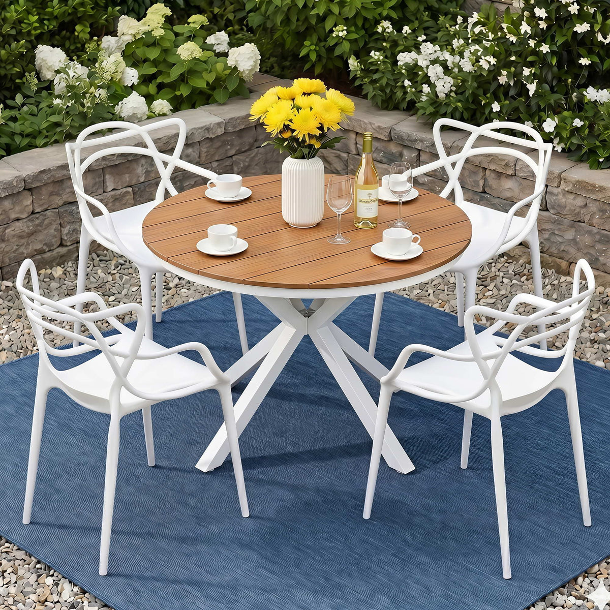 Gardeon 5 Piece Outdoor Dining Set with Table and 4 Chairs