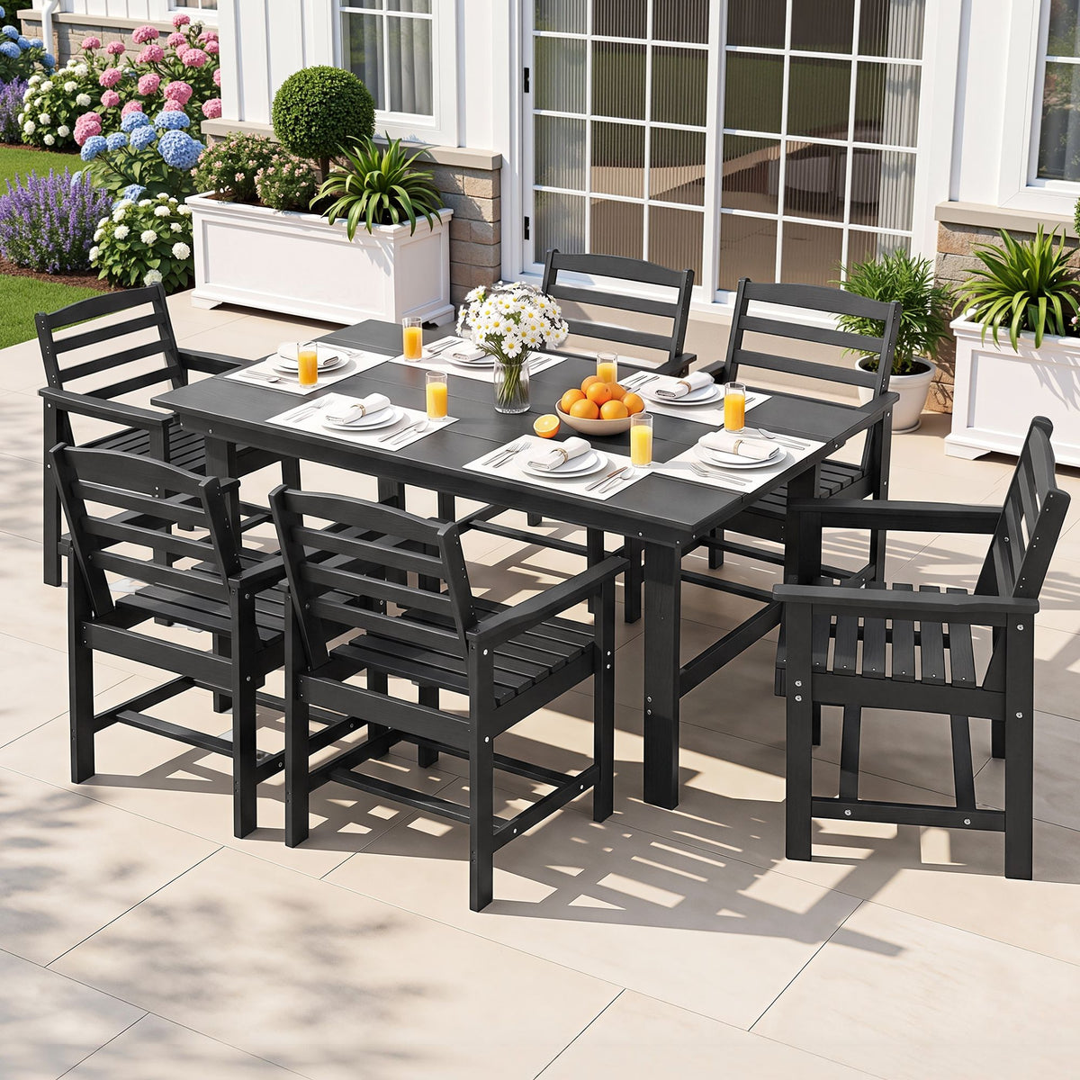 Gardeon 7 Piece Outdoor Dining Set HDPE Table and Chairs