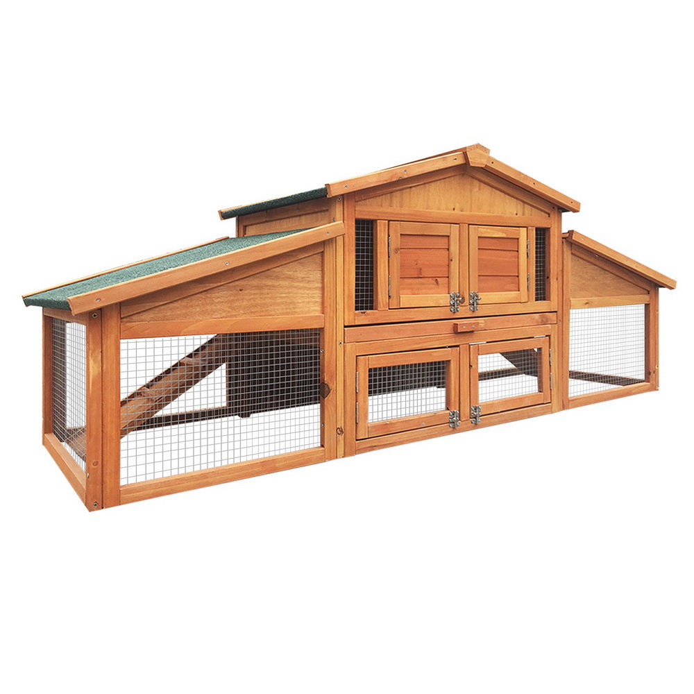 i.Pet Large Wooden Chicken Coop Rabbit Hutch 169cm Enclosed Play Area