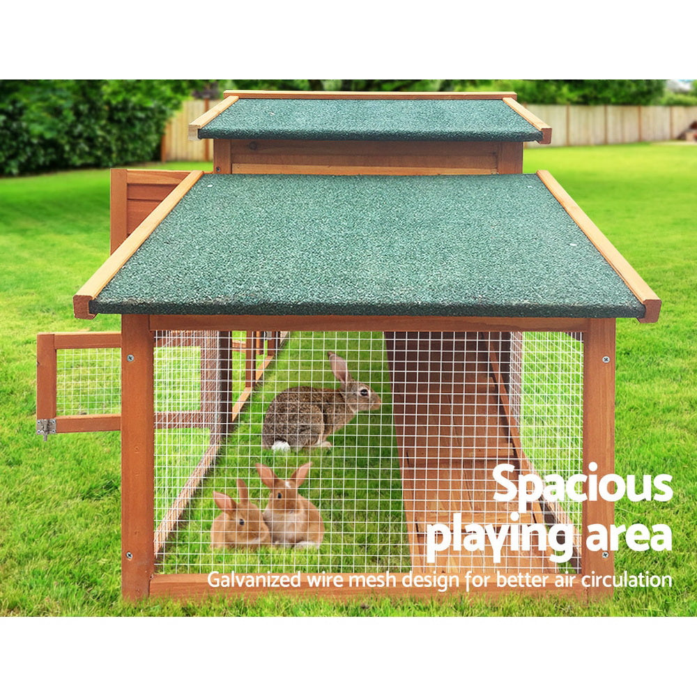 i.Pet Large Wooden Chicken Coop Rabbit Hutch 169cm Enclosed Play Area
